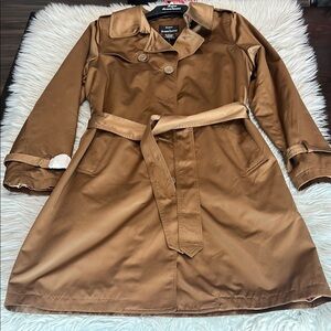 Dennis Basso Brown Trench Coat Classic Design